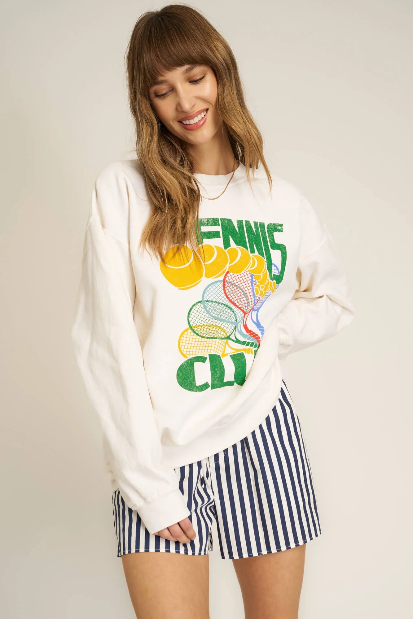 Tennis Club Sweatshirt Hoodie with Rhinestones Sparkly Elegant