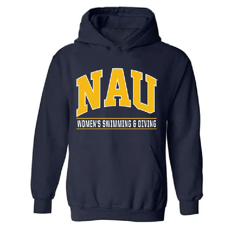 Northern Arizona - NCAA Women's Swimming & Diving : Katarina Klatt - Classic Shersey Hooded Sweatshirt Hoodie with Raw Hem Edgy Unfinished