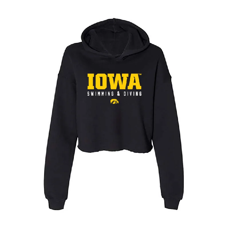Iowa - NCAA Women's Swimming & Diving : Jenna Kerr - Women's Crop Fleece Hoodie Hoodie with Turtle Neck Cozy Winter Iowa - NCAA Women's Swimming & Diving : Jenna Kerr - Women's Crop Fleece Hoodie Hoodie with Turtle Neck Cozy Winter