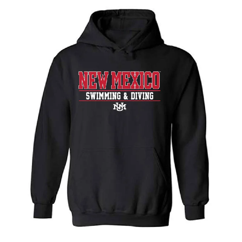 New Mexico - NCAA Women's Swimming & Diving : Ellie Broughton - Classic Shersey Hooded Sweatshirt Hoodie with Emblem Brand Identity