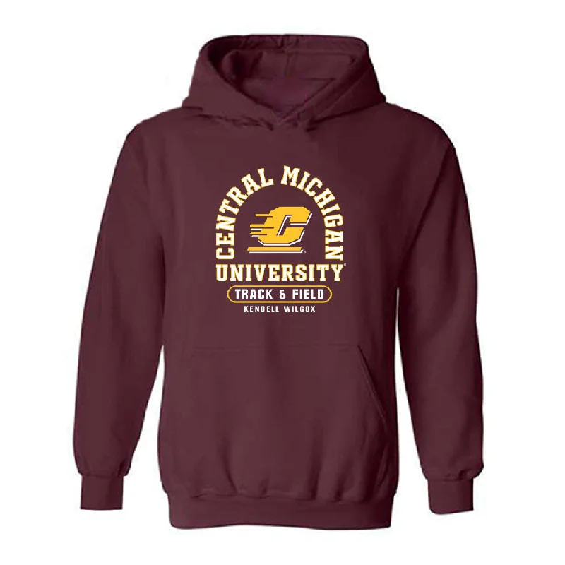 Central Michigan - NCAA Women's Track & Field : Kendell Wilcox - Classic Fashion Shersey Hooded Sweatshirt Hoodie with Patch Decorative Personalized Central Michigan - NCAA Women's Track & Field : Kendell Wilcox - Classic Fashion Shersey Hooded Sweatshirt Hoodie with Patch Decorative Personalized