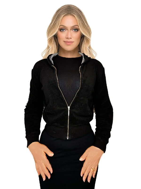 So Nikki Felt Zip Hoodie Hoodie with Gradient Ombre Colorful