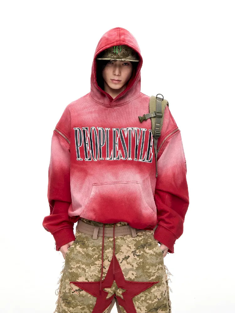 Washed Embroidered Hooded Sweatshirt【s0000011357】 Hoodie with Pastel Soft Subtle