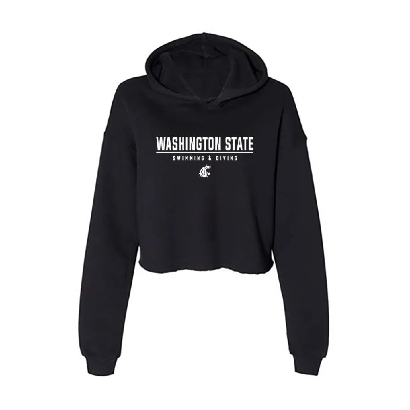WSU - NCAA Women's Swimming & Diving : Angela Di Palo - Women's Crop Fleece Hoodie Hoodie with Button Placket Classic Preppy WSU - NCAA Women's Swimming & Diving : Angela Di Palo - Women's Crop Fleece Hoodie Hoodie with Button Placket Classic Preppy