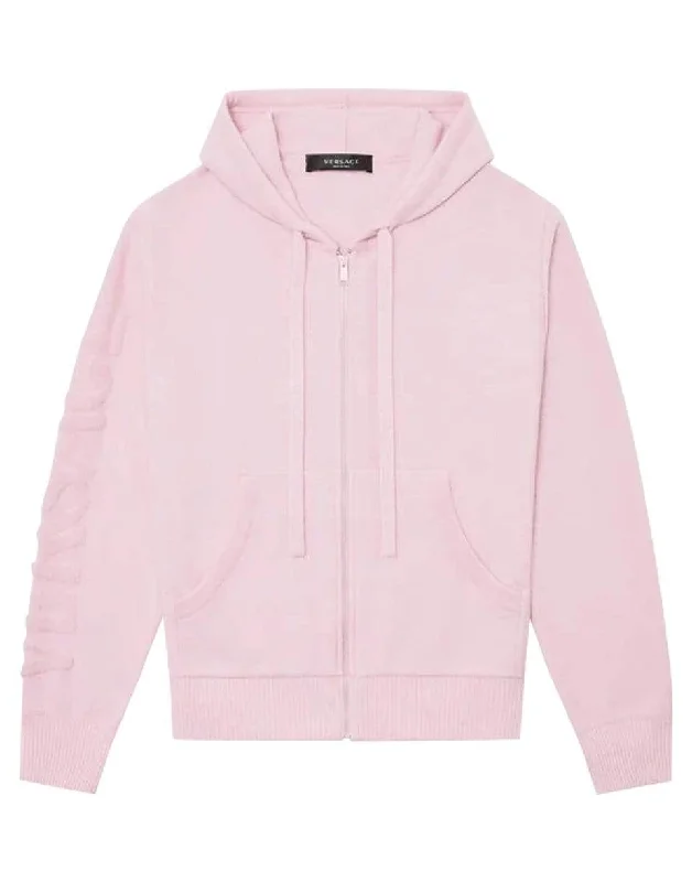Medusa Wool & Cashmere Hoodie Hoodie with Button Placket Classic Preppy