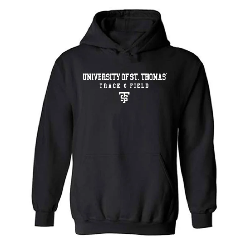 UST - NCAA Women's Track & Field : Olivia Keller - Classic Shersey Hooded Sweatshirt Hoodie with Lace Feminine Delicate