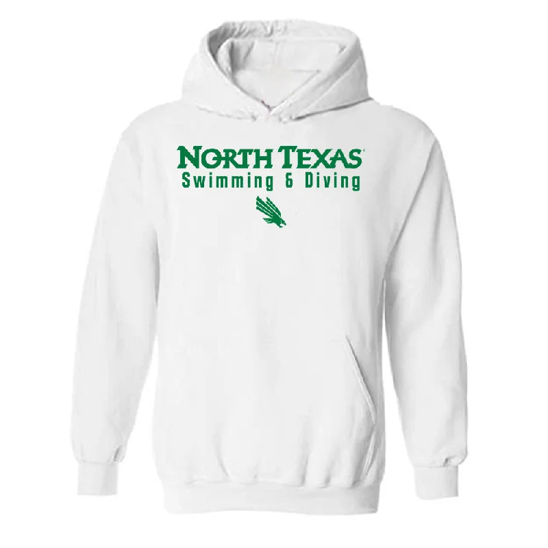 North Texas - NCAA Women's Swimming & Diving : Valeria Hernandez Meza - Classic Shersey Hooded Sweatshirt Hoodie with Pattern Geometric Abstract