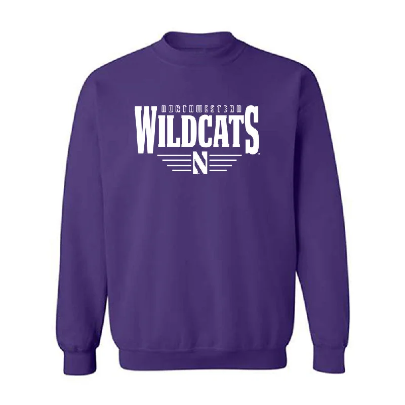 Northwestern - NCAA Women's Swimming & Diving : Claudia Chang - Classic Shersey Crewneck Sweatshirt Hoodie with Hem Patch Decorative Personalized