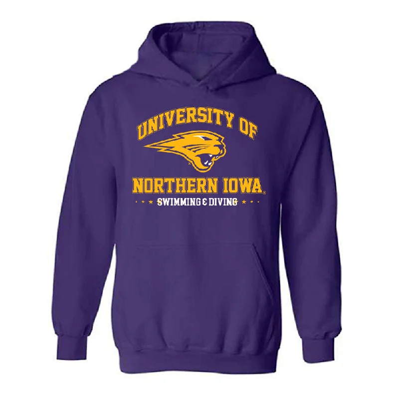 Northern Iowa - NCAA Women's Swimming & Diving : Crystal Benjamin - Classic Shersey Hooded Sweatshirt Hoodie with Lace Feminine Delicate
