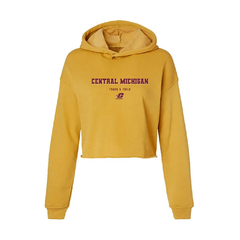 Central Michigan - NCAA Women's Track & Field : Kendell Wilcox - Women's Crop Fleece Hoodie Hoodie with Zipper Placket Modern Functional Central Michigan - NCAA Women's Track & Field : Kendell Wilcox - Women's Crop Fleece Hoodie Hoodie with Zipper Placket Modern Functional