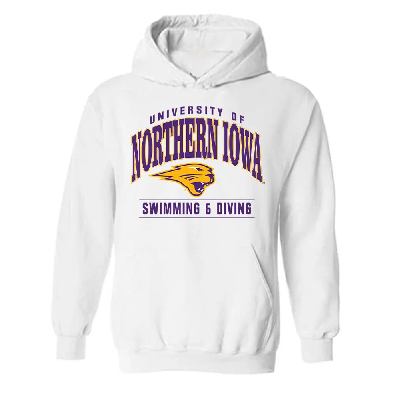 Northern Iowa - NCAA Women's Swimming & Diving : Crystal Benjamin - Classic Shersey Hooded Sweatshirt Hoodie with Camouflage Military Edgy