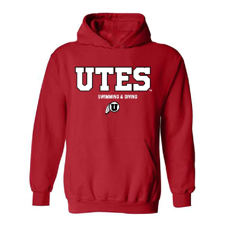 Utah - NCAA Women's Swimming & Diving : Megan Legarth - Classic Shersey Hooded Sweatshirt Hoodie with Front Slit Layering Stylish Utah - NCAA Women's Swimming & Diving : Megan Legarth - Classic Shersey Hooded Sweatshirt Hoodie with Front Slit Layering Stylish