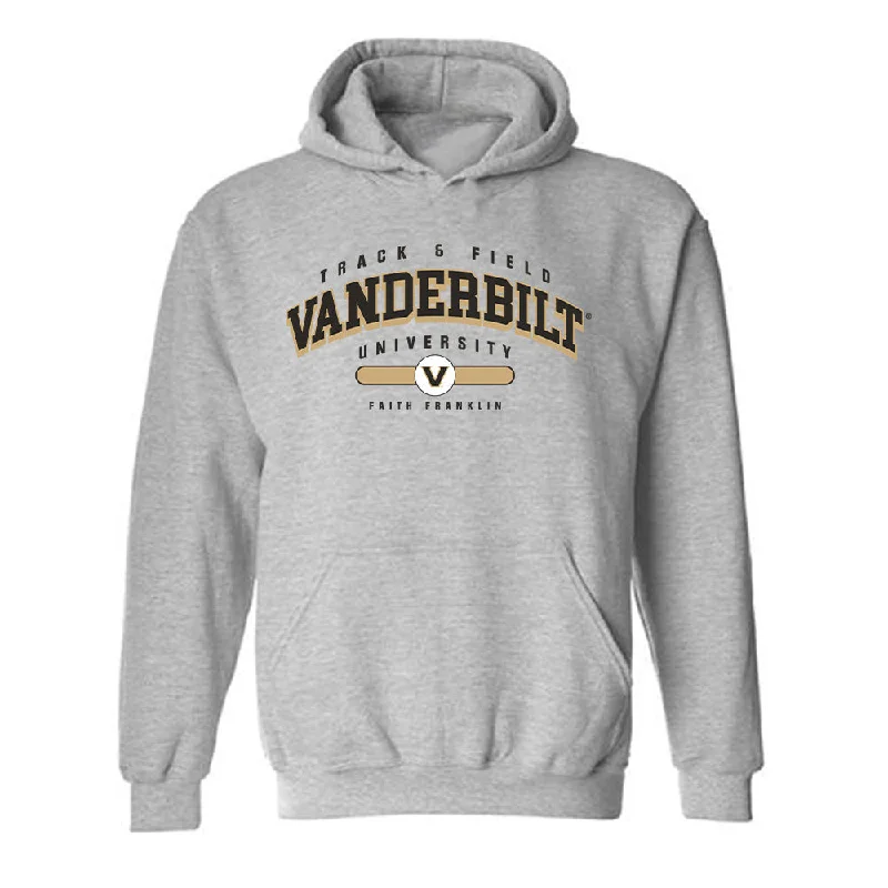 Vanderbilt - NCAA Women's Track & Field : Faith Franklin - Classic Fashion Shersey Hooded Sweatshirt Hoodie with Contrast Stitching Detailed Premium