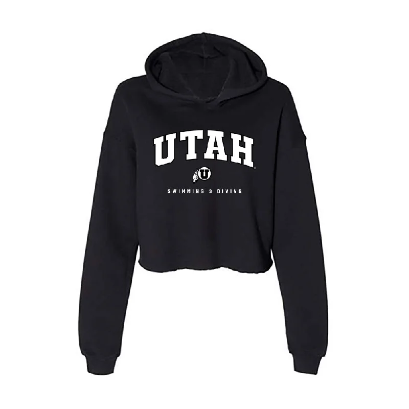 Utah - NCAA Women's Swimming & Diving : Megan Legarth - Women's Crop Fleece Hoodie Hoodie with Logo Branding Identity Utah - NCAA Women's Swimming & Diving : Megan Legarth - Women's Crop Fleece Hoodie Hoodie with Logo Branding Identity