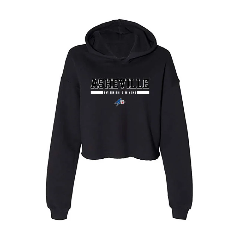 UNC Asheville - NCAA Women's Swimming & Diving : Rose Sciaudone - Women's Crop Fleece Hoodie Hoodie with Snap Buttons Easy Quick UNC Asheville - NCAA Women's Swimming & Diving : Rose Sciaudone - Women's Crop Fleece Hoodie Hoodie with Snap Buttons Easy Quick