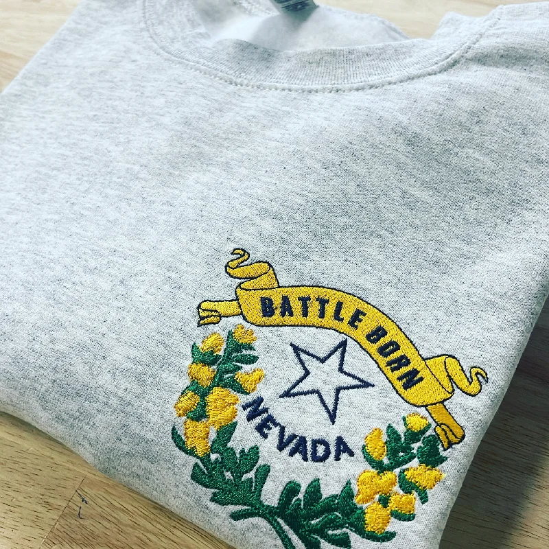 Battle Born Embroidered Sweatshirt Hoodie with Logo Branding Identity