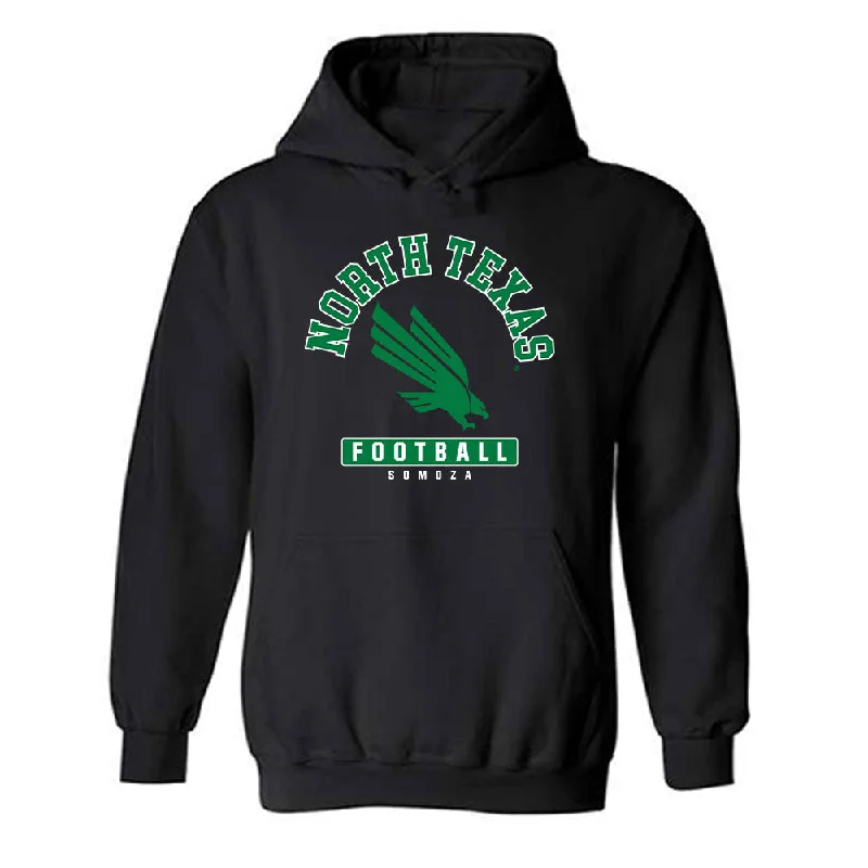 North Texas - NCAA Women's Swimming & Diving : Gabi Somoza - Fashion Shersey Hooded Sweatshirt Hoodie Crop Top Short Trendy