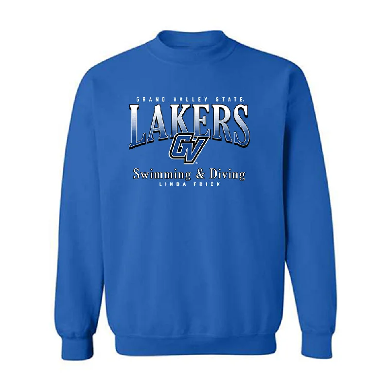 Grand Valley - NCAA Women's Swimming & Diving : Linda Frick - Classic Fashion Shersey Crewneck Sweatshirt Hoodie with Reflective Safety Nightwear