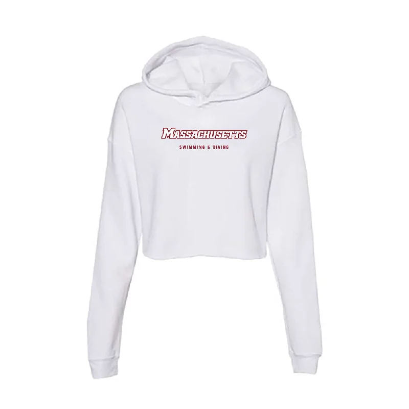 UMass - NCAA Women's Swimming & Diving : Diya Ackerman-Vallala - Women's Crop Fleece Hoodie Hoodie with Sequins Glamorous Eye-catching