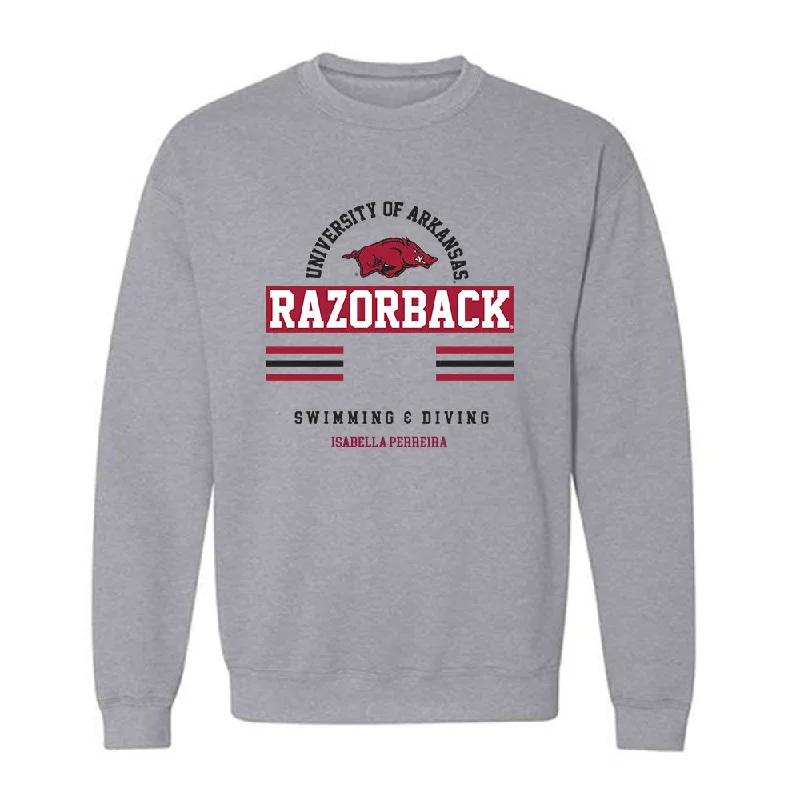 Arkansas - NCAA Women's Swimming & Diving : Isabella Perreira - Classic Fashion Shersey Crewneck Sweatshirt Hoodie with Hem Patch Decorative Personalized Arkansas - NCAA Women's Swimming & Diving : Isabella Perreira - Classic Fashion Shersey Crewneck Sweatshirt Hoodie with Hem Patch Decorative Personalized