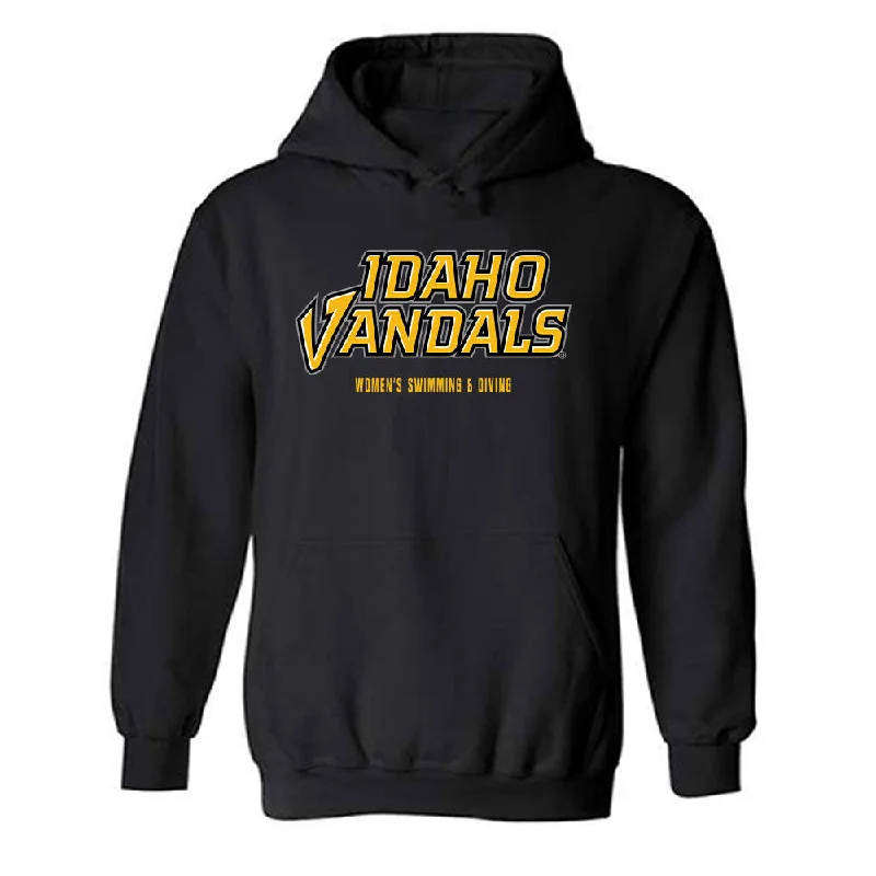 Idaho - NCAA Women's Swimming & Diving : Courtney Crawford - Hooded Sweatshirt Hoodie with Frayed Bohemian Relaxed Idaho - NCAA Women's Swimming & Diving : Courtney Crawford - Hooded Sweatshirt Hoodie with Frayed Bohemian Relaxed