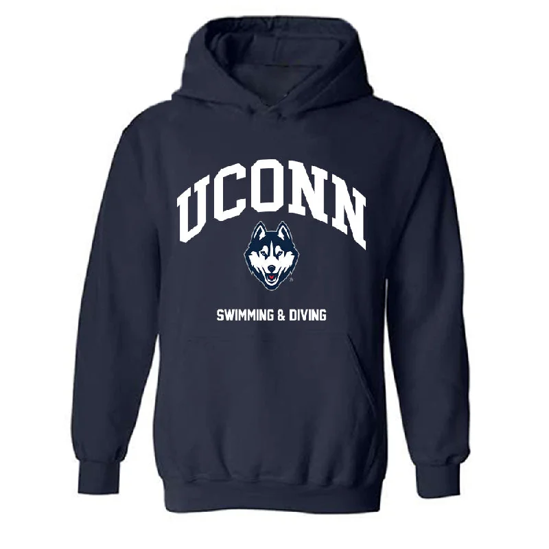 UConn - NCAA Women's Swimming & Diving : Jordyn Ricciotti - Classic Shersey Hooded Sweatshirt Hoodie with Zipper Placket Modern Functional