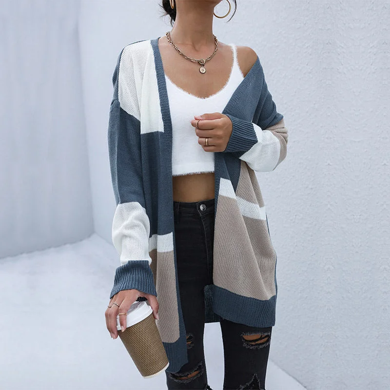 IKEARLAX New New Early Autumn New Long Contrasting Sweater Casual Japanese Cardigan Jacket Women Satin Blend Silk Blend Wool Blend IKEARLAX New New Early Autumn New Long Contrasting Sweater Casual Japanese Cardigan Jacket Women Satin Blend Silk Blend Wool Blend