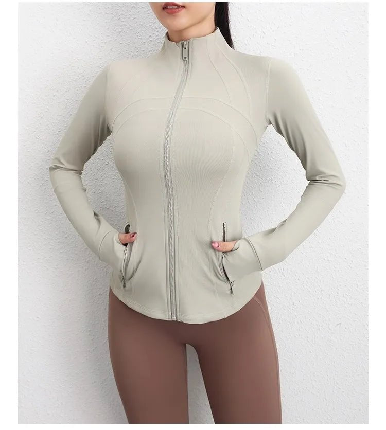 New fall and winter yoga long-sleeved top jacket Slim casual sports coat stand-up collar running quick dry fitness Appliqued Jacket Beaded Jacket Sequined Jacket New fall and winter yoga long-sleeved top jacket Slim casual sports coat stand-up collar running quick dry fitness Appliqued Jacket Beaded Jacket Sequined Jacket