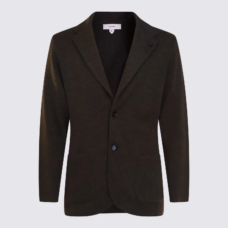 Lardini Jackets Grey Wool Fabric Cashmere Fabric Tweed Fabric