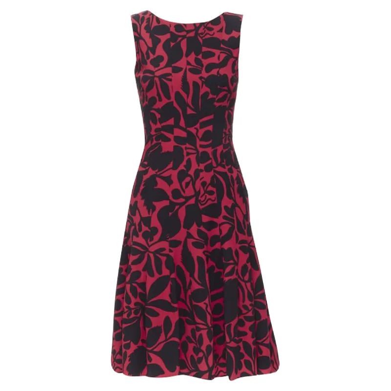 Oscar De La Renta floral print panelled f dress