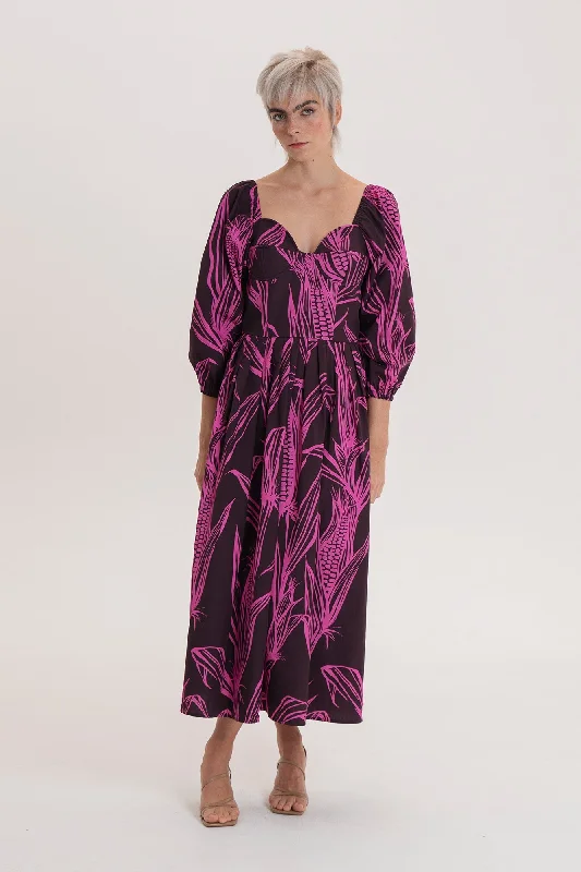 Tabdi Bustier Midi Dress Corn Pink
