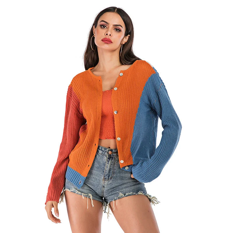 IKEARLAX 2025 women's clothing New autumn and winter sweater loose cardigan contrasting colors women wearing long-sleeved knitted sweaters on both sides Lightweight Heavyweight Midweight IKEARLAX 2025 women's clothing New autumn and winter sweater loose cardigan contrasting colors women wearing long-sleeved knitted sweaters on both sides Lightweight Heavyweight Midweight