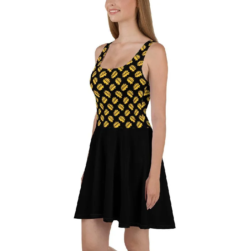 Ancap Porcupine Skater Dress (Black)