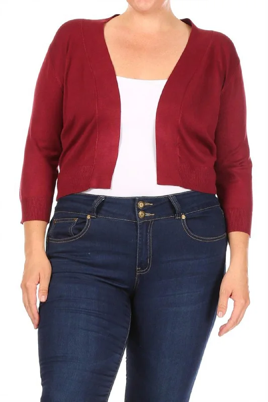 Women's Plus Size Long Sleeves Lightweight Open Solid Sweater Bolero Cardigan S-3XL Thin Thick Dense Women's Plus Size Long Sleeves Lightweight Open Solid Sweater Bolero Cardigan S-3XL Thin Thick Dense