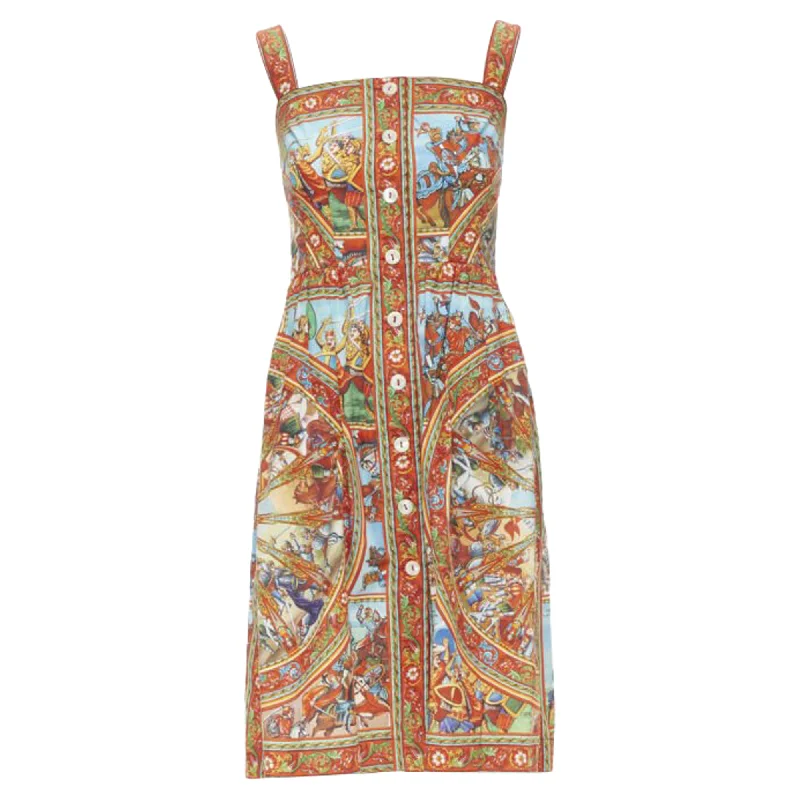 Dolce & Gabbana Carretto print cotton button dress