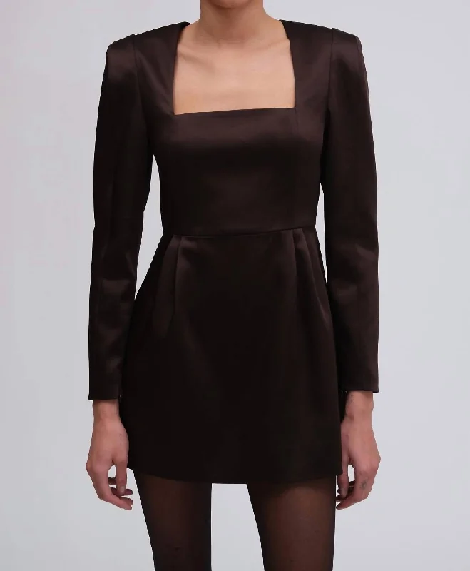 Valentina Dress In Chocolate Brown
