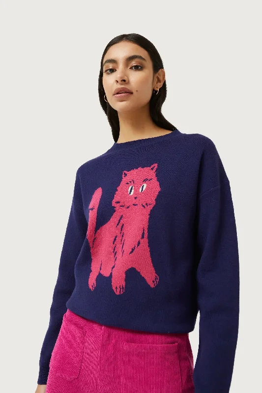 Cat Print Sweater Wool Sweater Cotton Sweater Cashmere Sweater