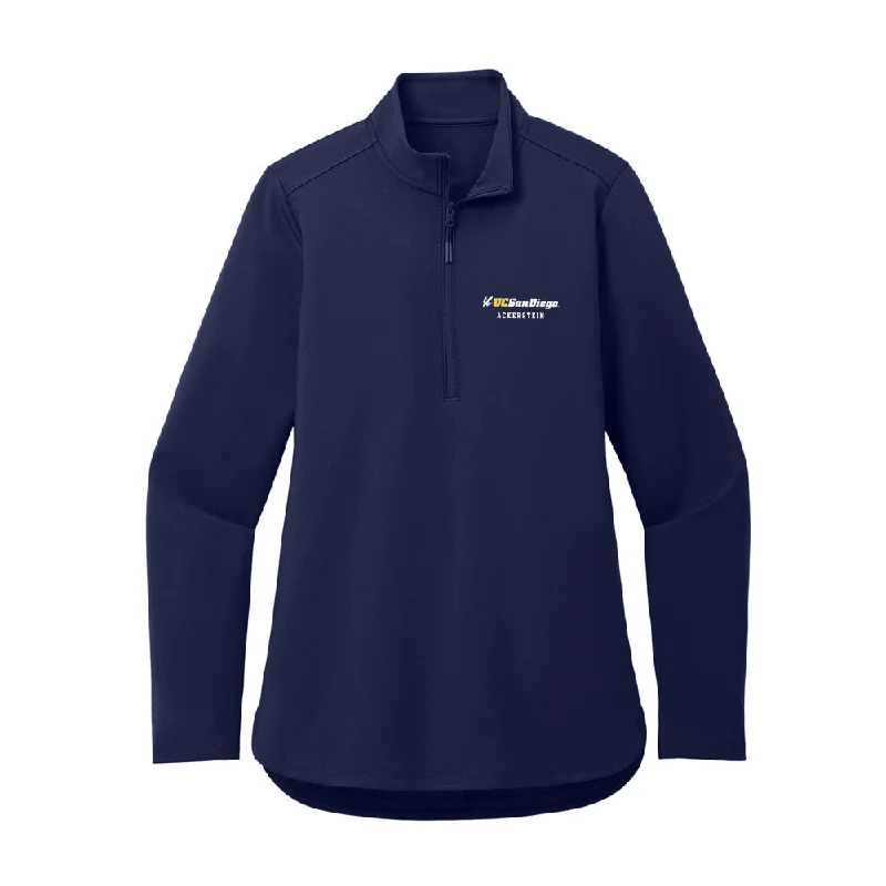 UCSD - NCAA Women's Rowing : Sae Ackerstein - Women's Premium Quarter Zip Jacket Toggled Jacket Drawstring Jacket Belted Jacket UCSD - NCAA Women's Rowing : Sae Ackerstein - Women's Premium Quarter Zip Jacket Toggled Jacket Drawstring Jacket Belted Jacket