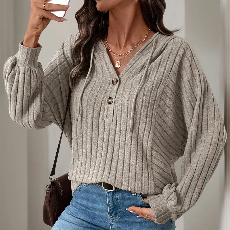 IKEARLAX In the autumn and winter of New, , the United States new women's clothing solid color polished pit strip loose hooded sweater Mesh Sweater Canvas Denim IKEARLAX In the autumn and winter of New, , the United States new women's clothing solid color polished pit strip loose hooded sweater Mesh Sweater Canvas Denim
