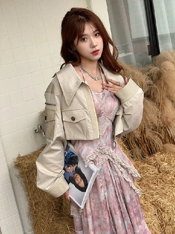 Short Leather Casual Simple Jacket【s0000004005】 Zippered Jacket Buttoned Jacket Snapped Jacket Short Leather Casual Simple Jacket【s0000004005】 Zippered Jacket Buttoned Jacket Snapped Jacket