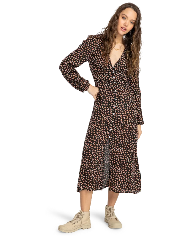 Cool Nights Dress in Black Pebble