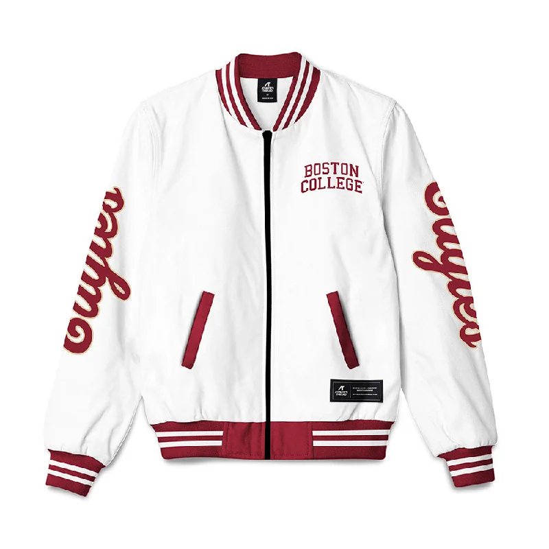 Boston College - NCAA Women's Rowing : Leighton Davis - Bomber Jacket Faux Fur Jacket Real Fur Jacket Shearling Jacket Boston College - NCAA Women's Rowing : Leighton Davis - Bomber Jacket Faux Fur Jacket Real Fur Jacket Shearling Jacket