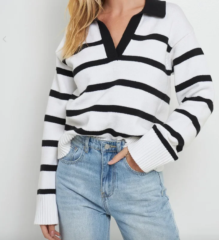 Limitless Sweater Solid Color Striped Floral Print
