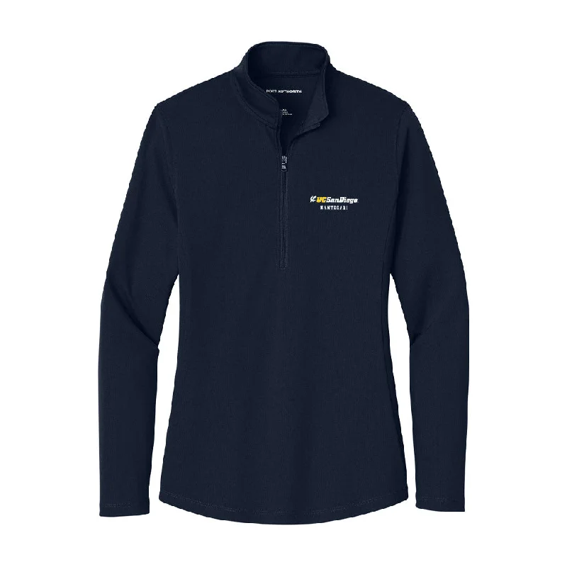 UCSD - NCAA Women's Rowing : Stefano Mantegari - Women's Lightweight Quarter Zip Jacket Zippered Front Buttoned Front Snap Front UCSD - NCAA Women's Rowing : Stefano Mantegari - Women's Lightweight Quarter Zip Jacket Zippered Front Buttoned Front Snap Front