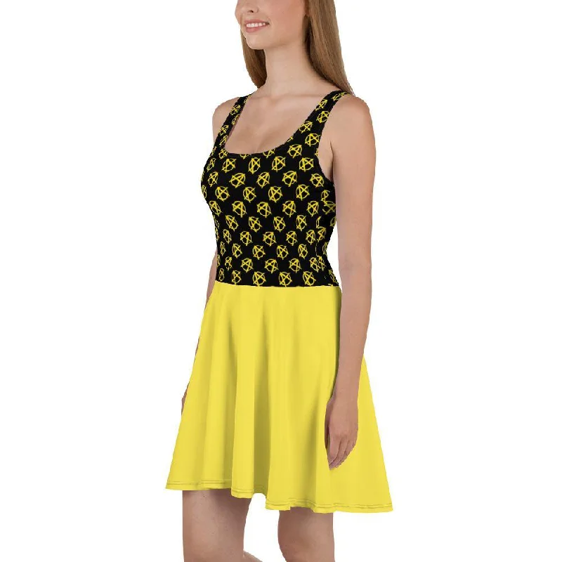 Ancap Anarchy Skater Dress (yellow)