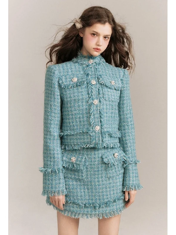 Wool Tweed Jacket & Half Skirt【s0000003856】 Front Pockets Side Pockets Patch Pockets Wool Tweed Jacket & Half Skirt【s0000003856】 Front Pockets Side Pockets Patch Pockets