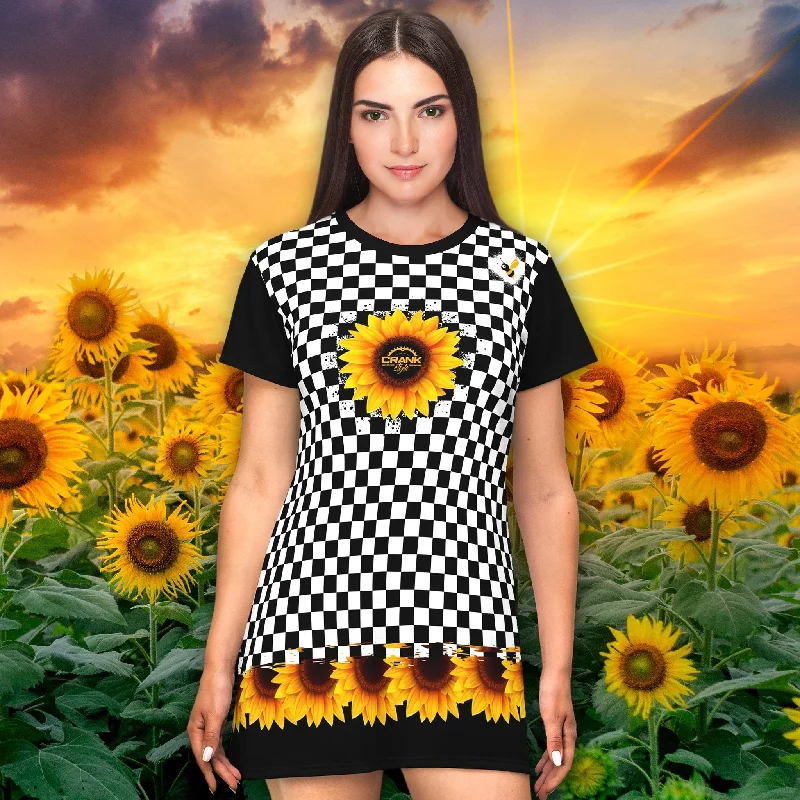 Sunflower Black & White Checker T-shirt Dress