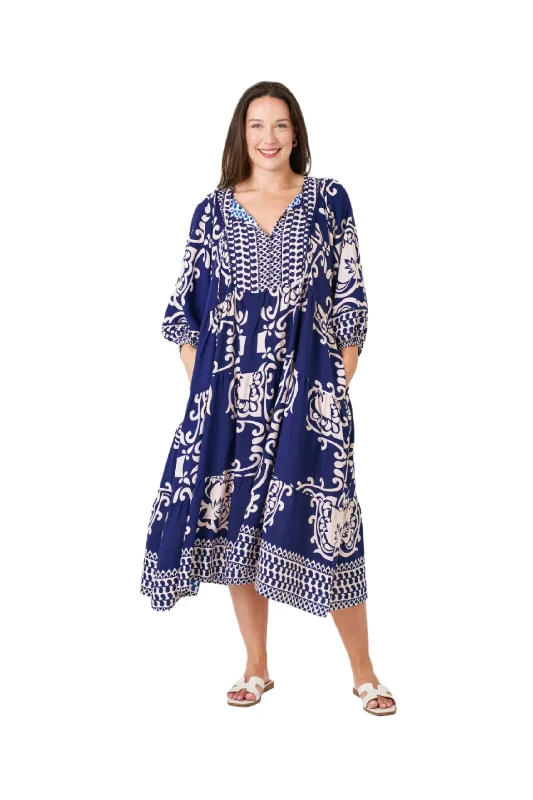 Shreya Dress Blue Print