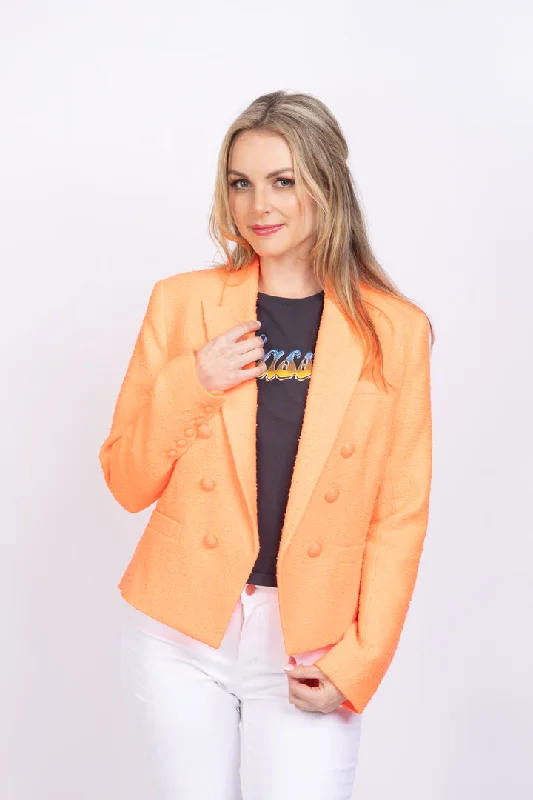L'AGENCE Brooke Double-Breasted Cropped Blazer Women's Handmade Blazer