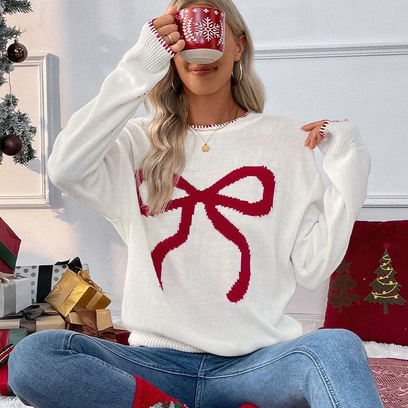 IKEARLAX New Hot Trade New Autumn and Winter New 2025 Fashion Loose Long Sleeve Crew Neck Christmas Sweater Silk Blend Satin Velvet IKEARLAX New Hot Trade New Autumn and Winter New 2025 Fashion Loose Long Sleeve Crew Neck Christmas Sweater Silk Blend Satin Velvet